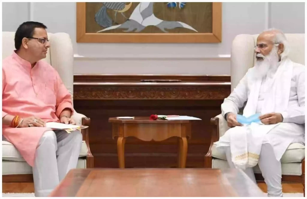 Pushkar Singh Dhami Ji with Narendra Modi Ji